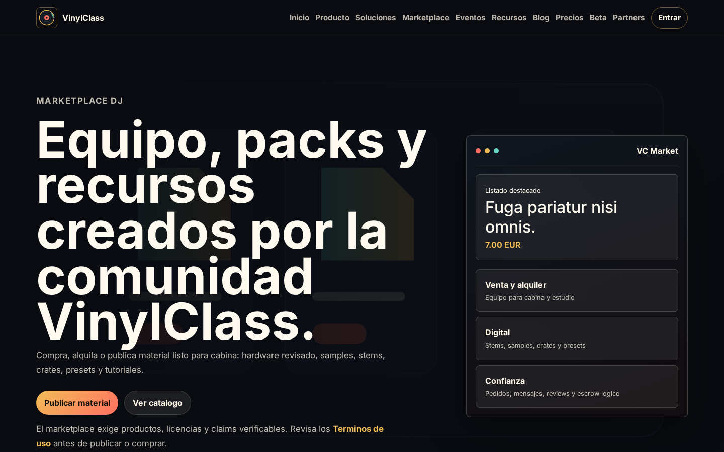 Marketplace DJ: vender recursos sin perder confianza